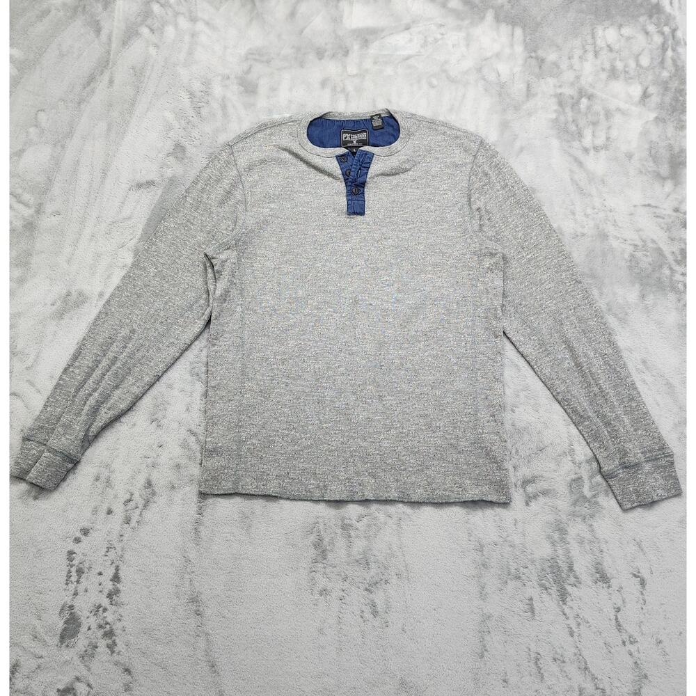 PX Premium Xpression Shirt Mens L Gray‎ Pullover Henley Button Neck Long Sleeves